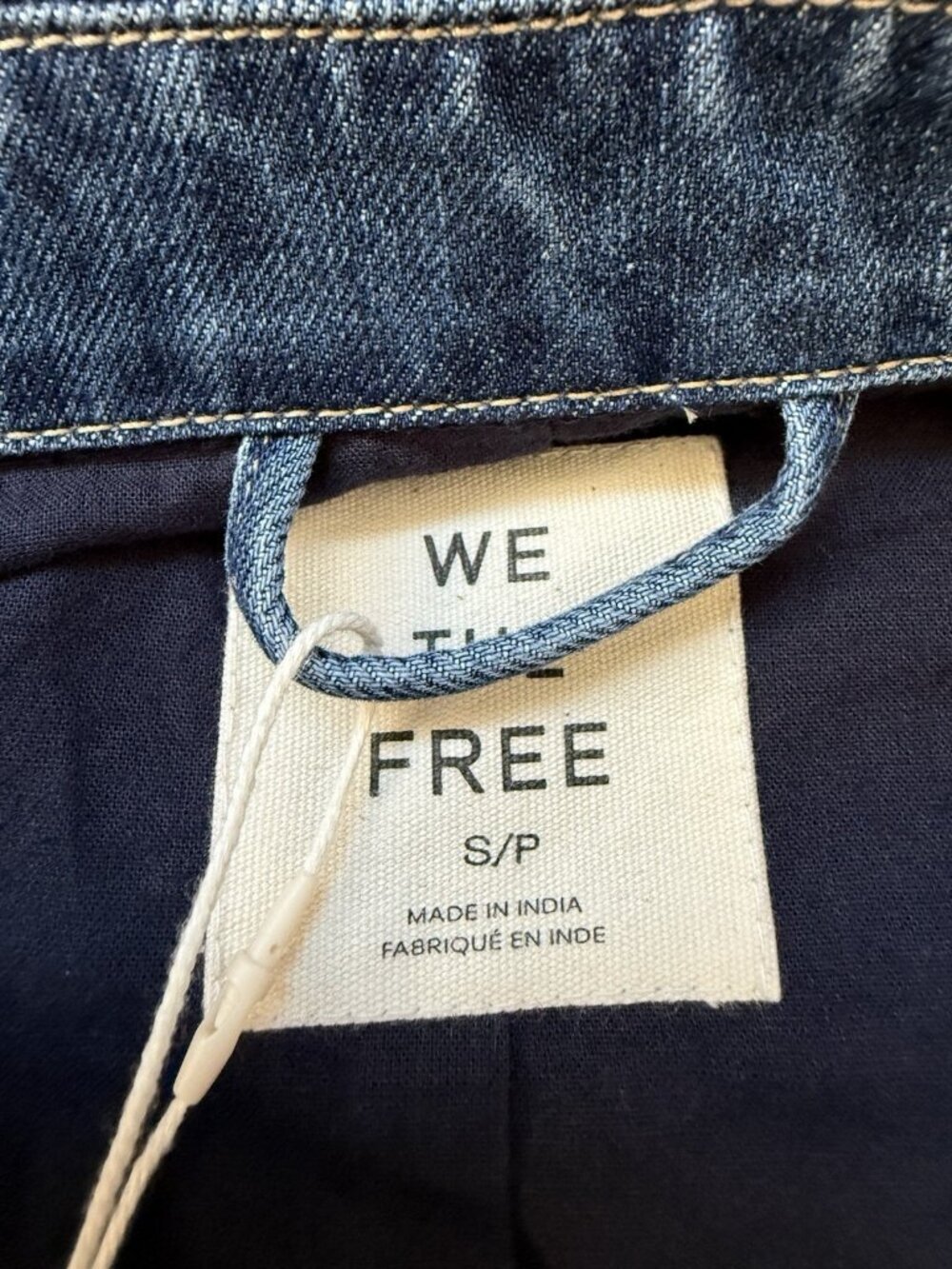 Free People We The Free Suzy Beaded Denim Jacket NWT SIze S MSRP $348 - Picture 7 of 11